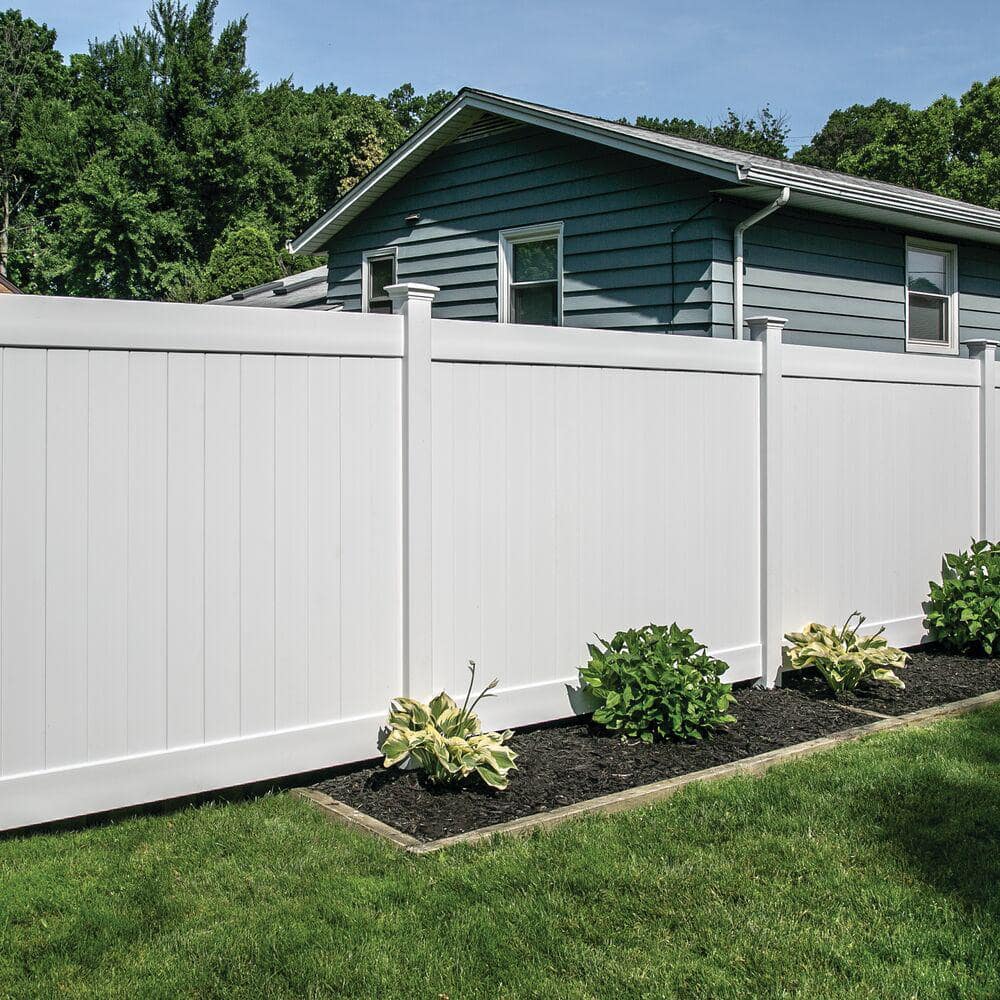 Linden 5 In. X 5 In. X 9 Ft. White Vinyl Routed Fence Line Post
