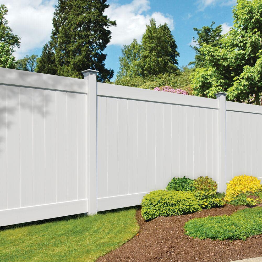 Linden 5 In. X 5 In. X 9 Ft. White Vinyl Routed Fence Line Post